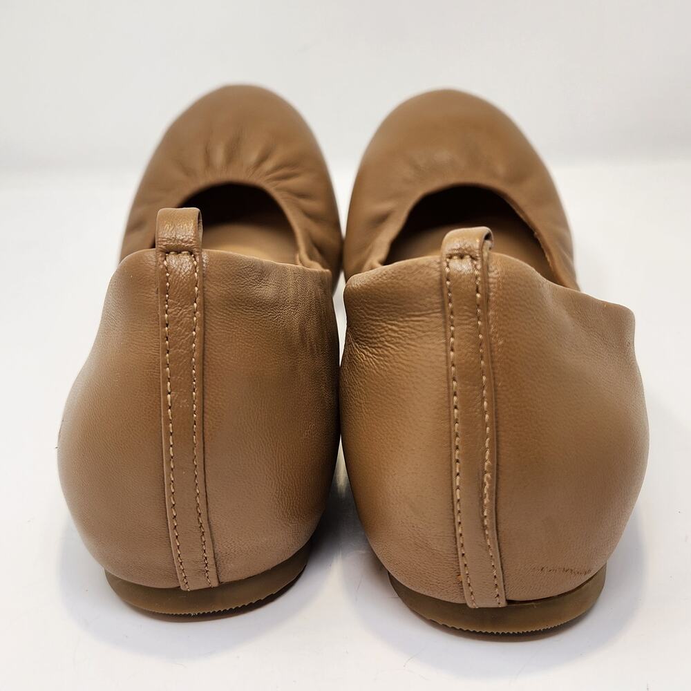 J Crew Women Anya Tan Leather Ballet Flats Size 9 Slip On Shoes Classic Neutral - Picture 5 of 9